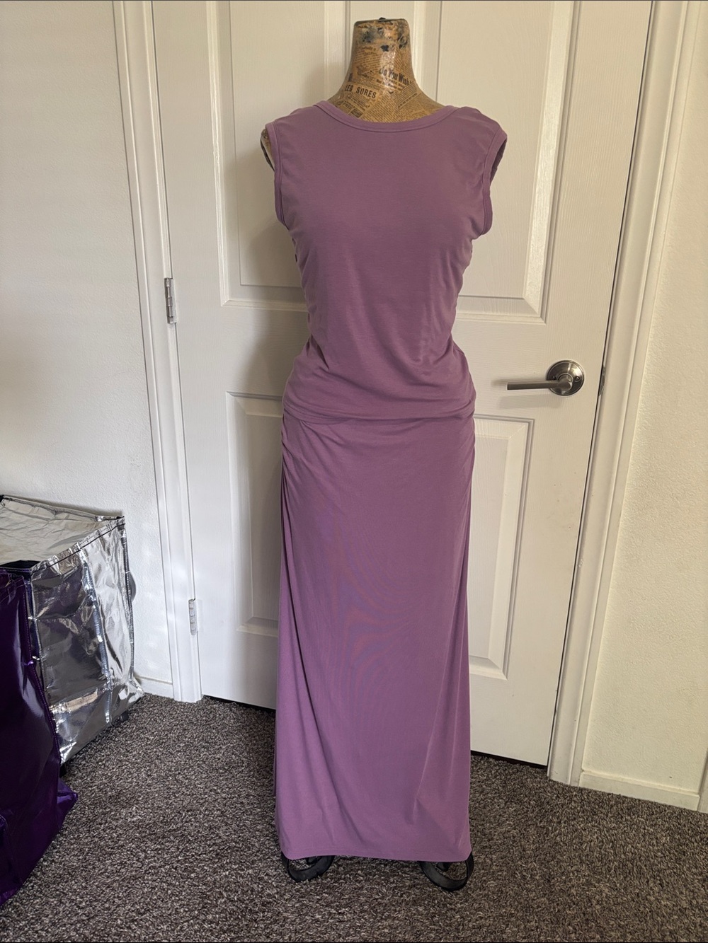 OGL two piece skirt set Large SOFT fall casual TikTok famous mauve/lilac boho